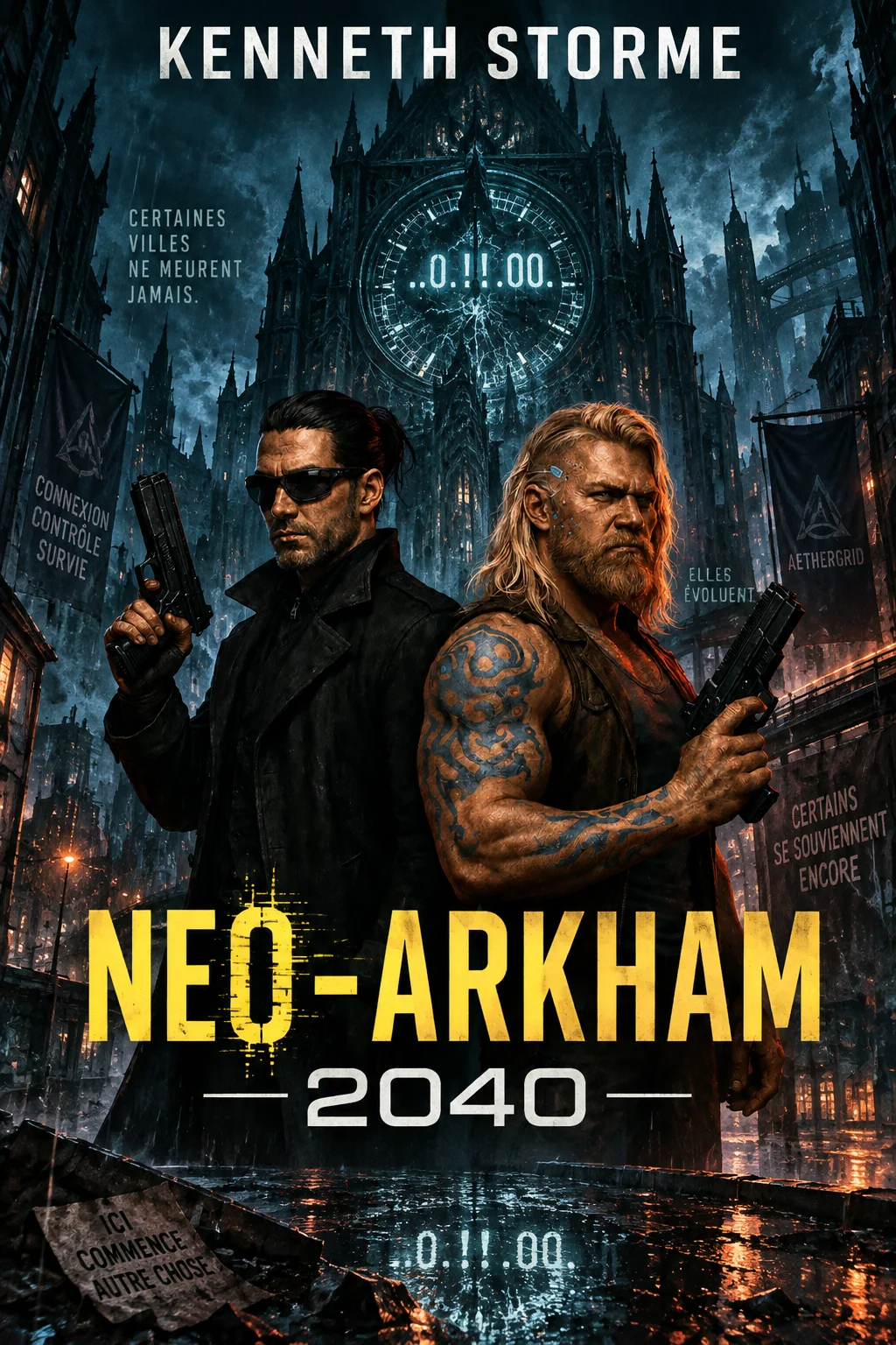 Neo-Arkham, ville cyberpunk et gothique sous la pluie